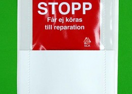 Självhäftande plastficka